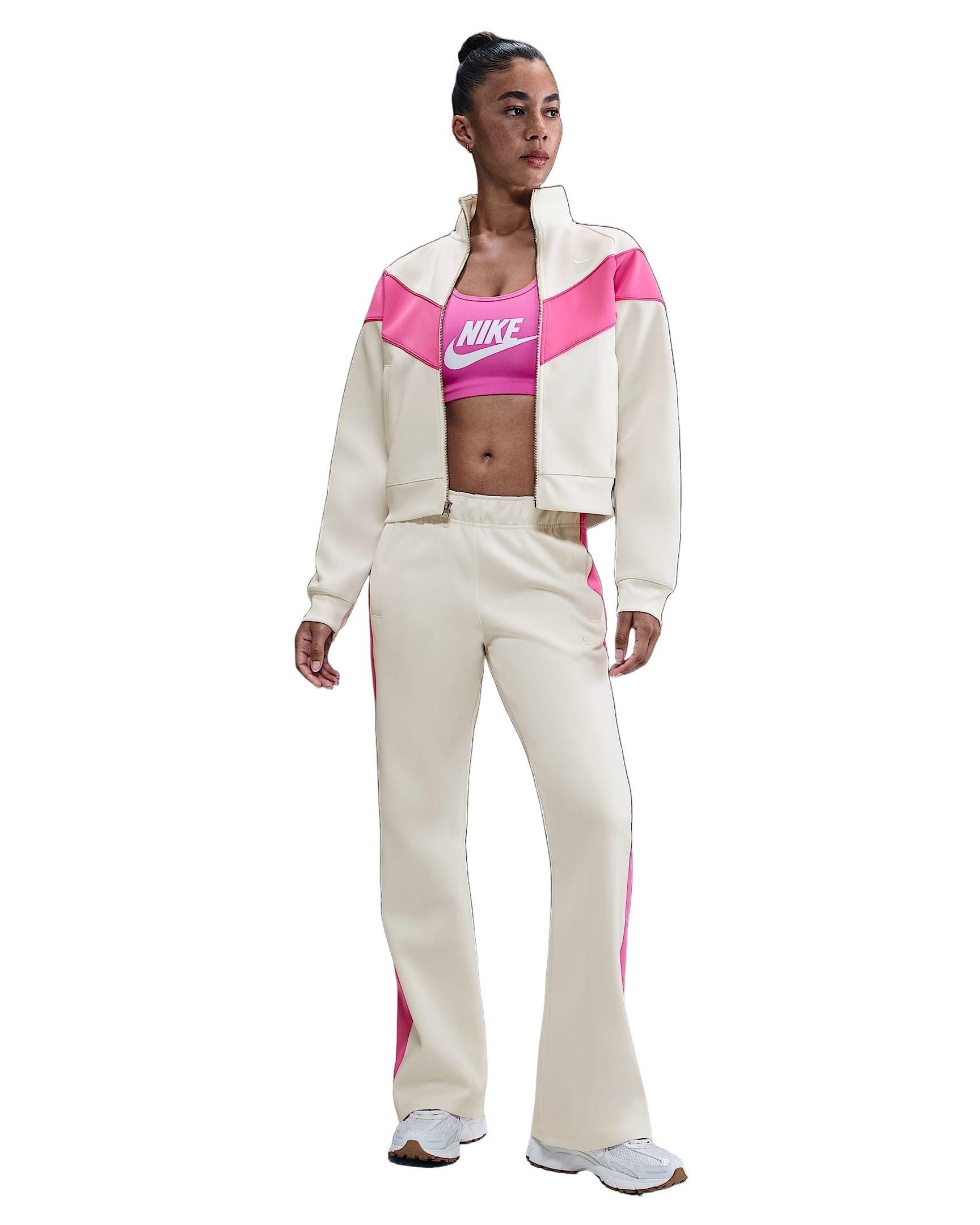 Nike Women's Sportswear Windrunner Knit Jacket - Sail/Pink - SAIL/PINK Thumbnail View 4