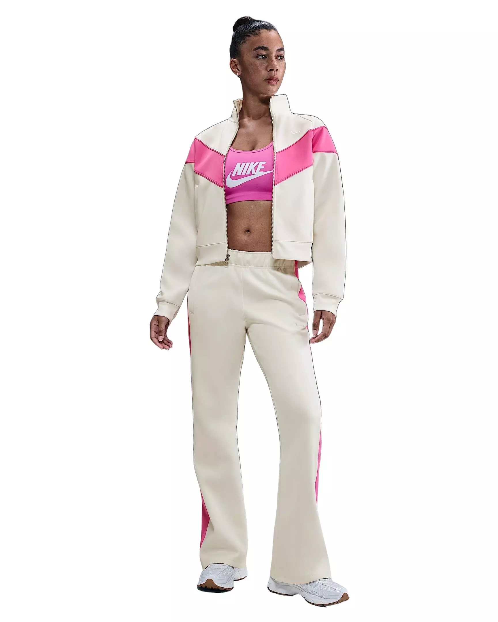 Nike Women's Sportswear Windrunner Knit Jacket -Sail/Pink - SAIL/PINK