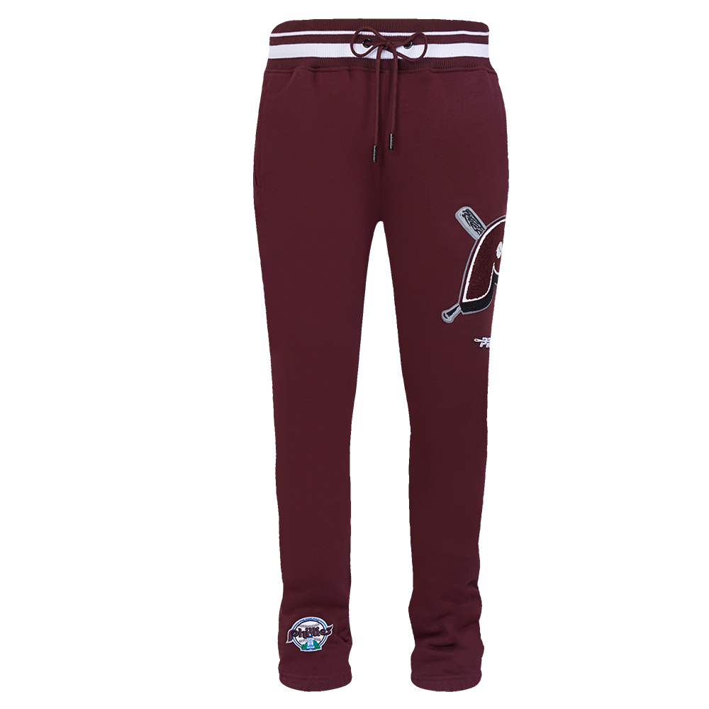 Pro Standard Men's MLB Philadelphia Phillies Retro Mashup Rib Sweatpants -Wine - WINE Thumbnail View 1