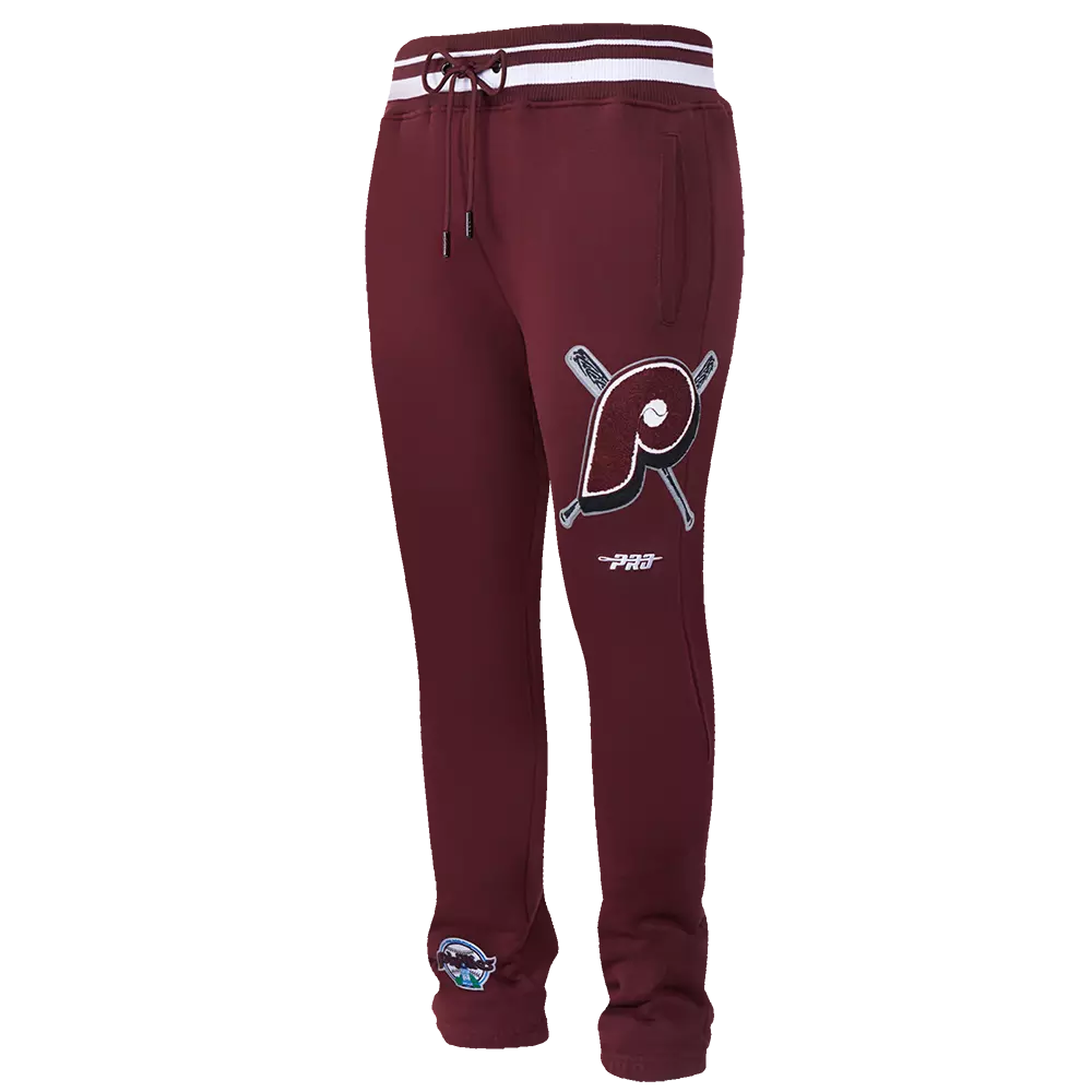 Pro Standard Men's MLB Philadelphia Phillies Retro Mashup Rib Sweatpants - Wine - WINE