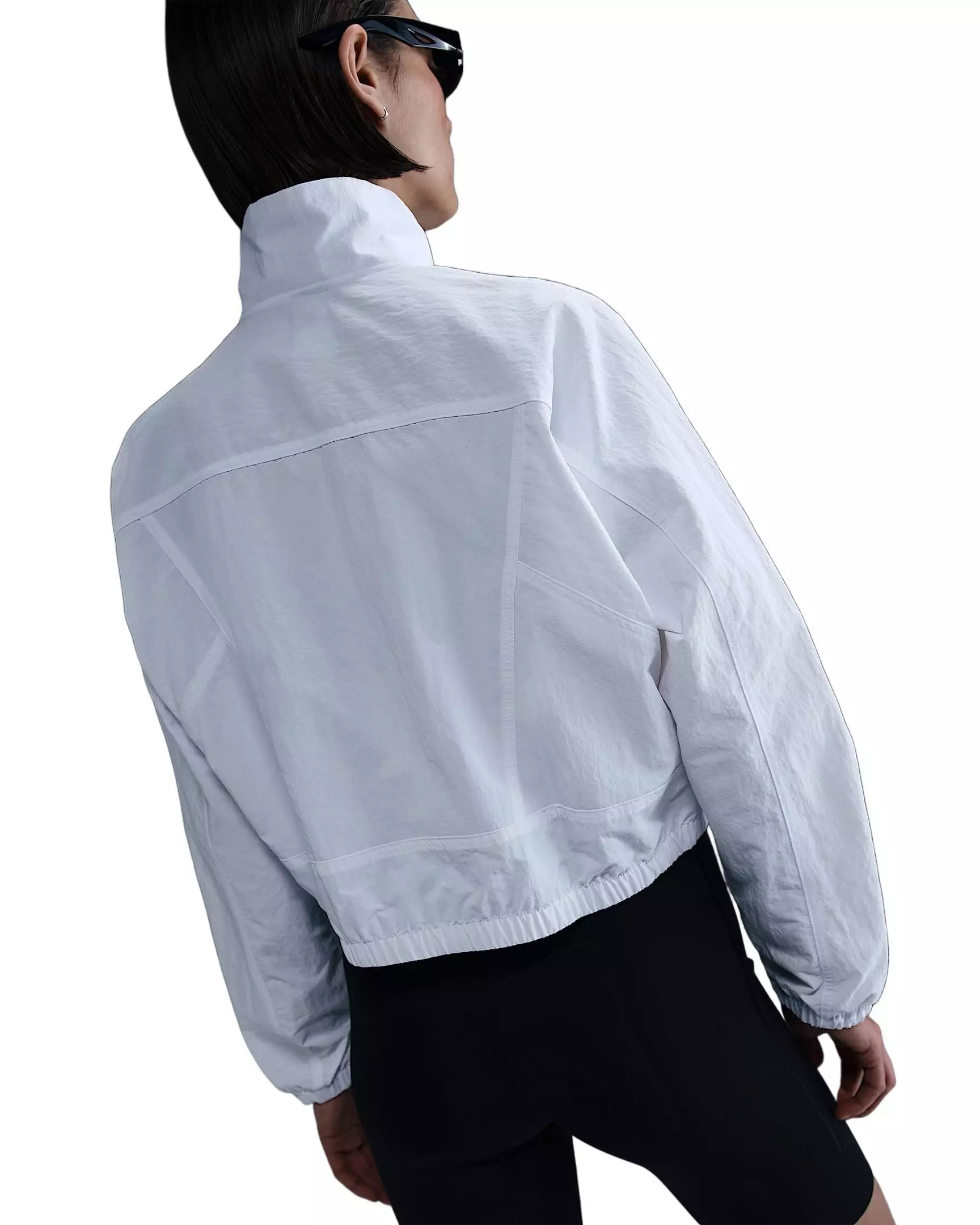 Nike Women's Sportswear Everything Woven Oversized Repel UV Protection Jacket - White/Black - WHITE/BLACK