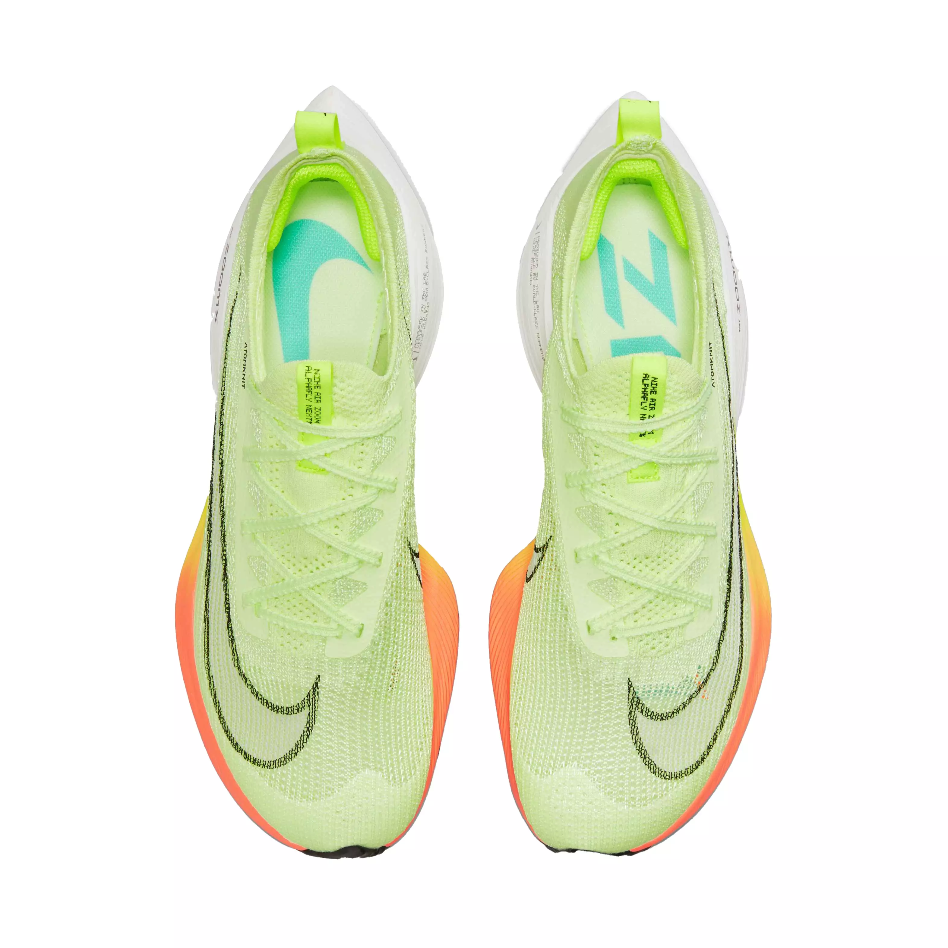Nike Air Zoom Alphafly NEXT% "Barely Volt/Black/Hyper Orange" Men's Running Shoe - YELLOW