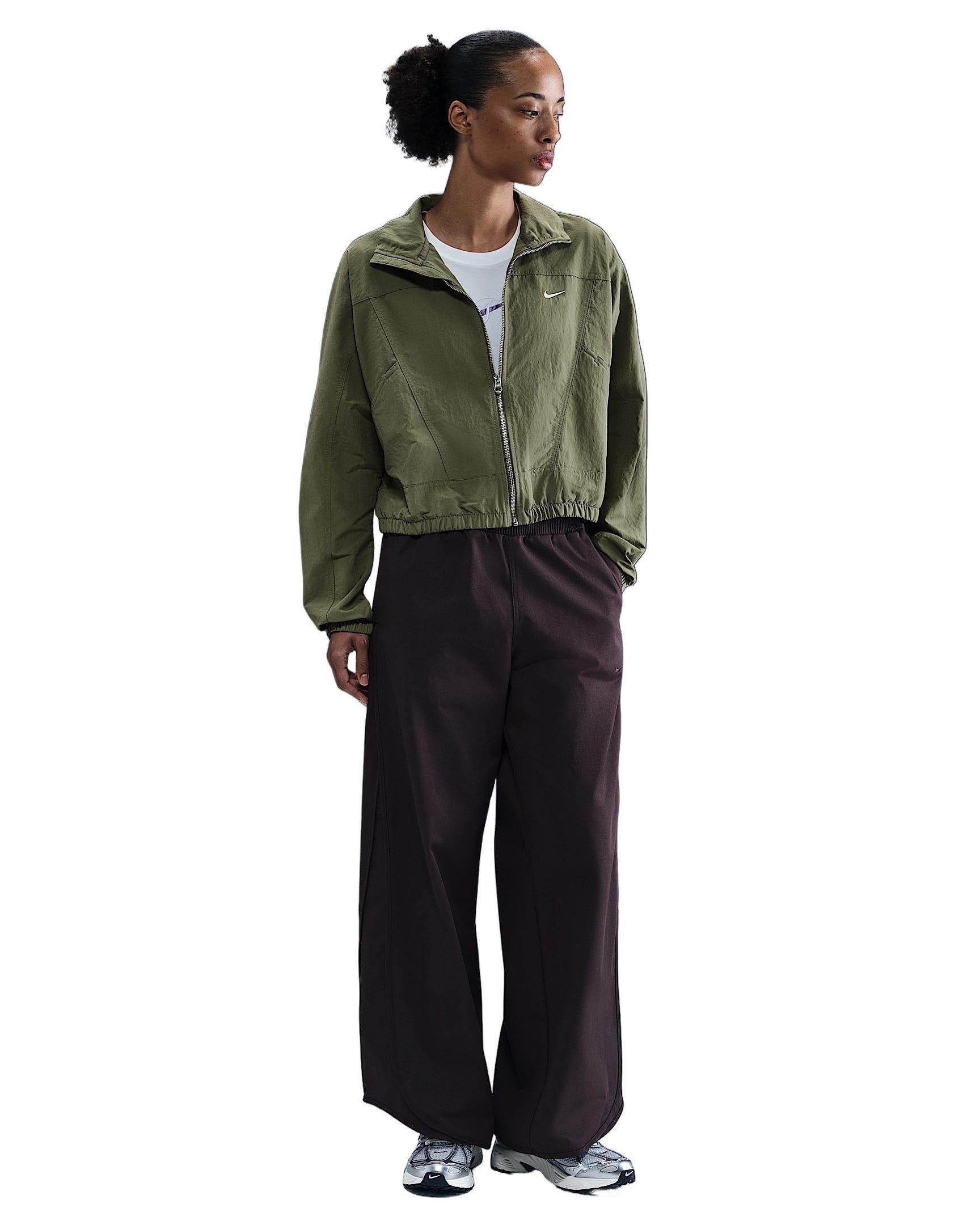 Nike Women's Sportswear Everything Woven Oversized Repel UV Protection Jacket -Olive - OLIVE Thumbnail View 4