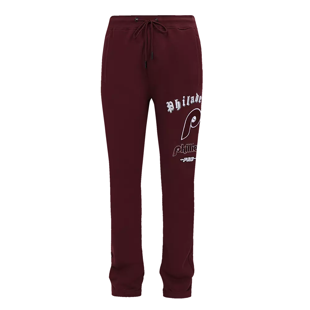 Pro Standard Men's MLB Philadelphia Phillies Retro Old English Sweatpants -Wine - WINE