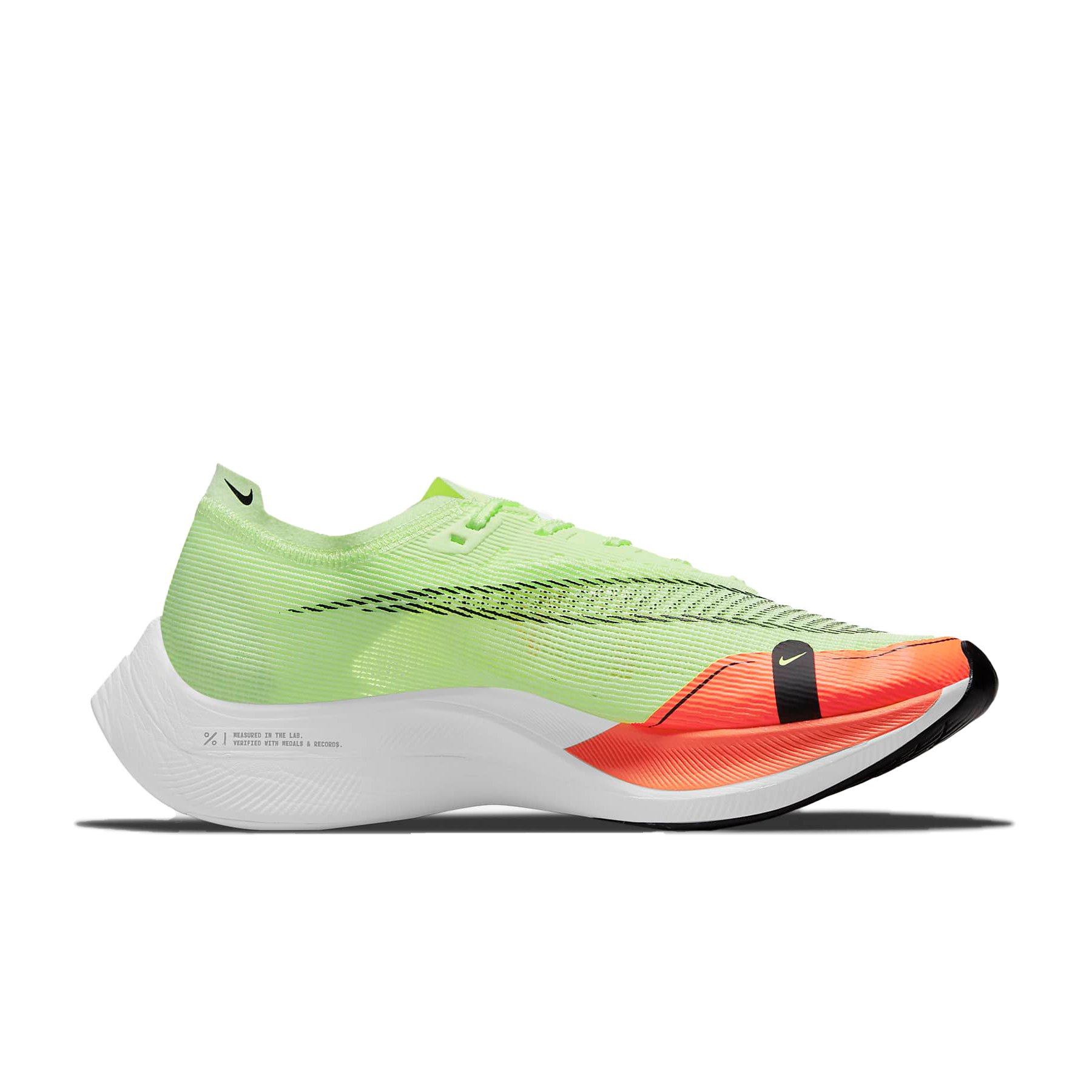Nike ZoomX Vaporfly Next% 2 "Barely Volt/Hyper Orange/Volt/Black" Men's Running Shoe - YELLOW Thumbnail View 1
