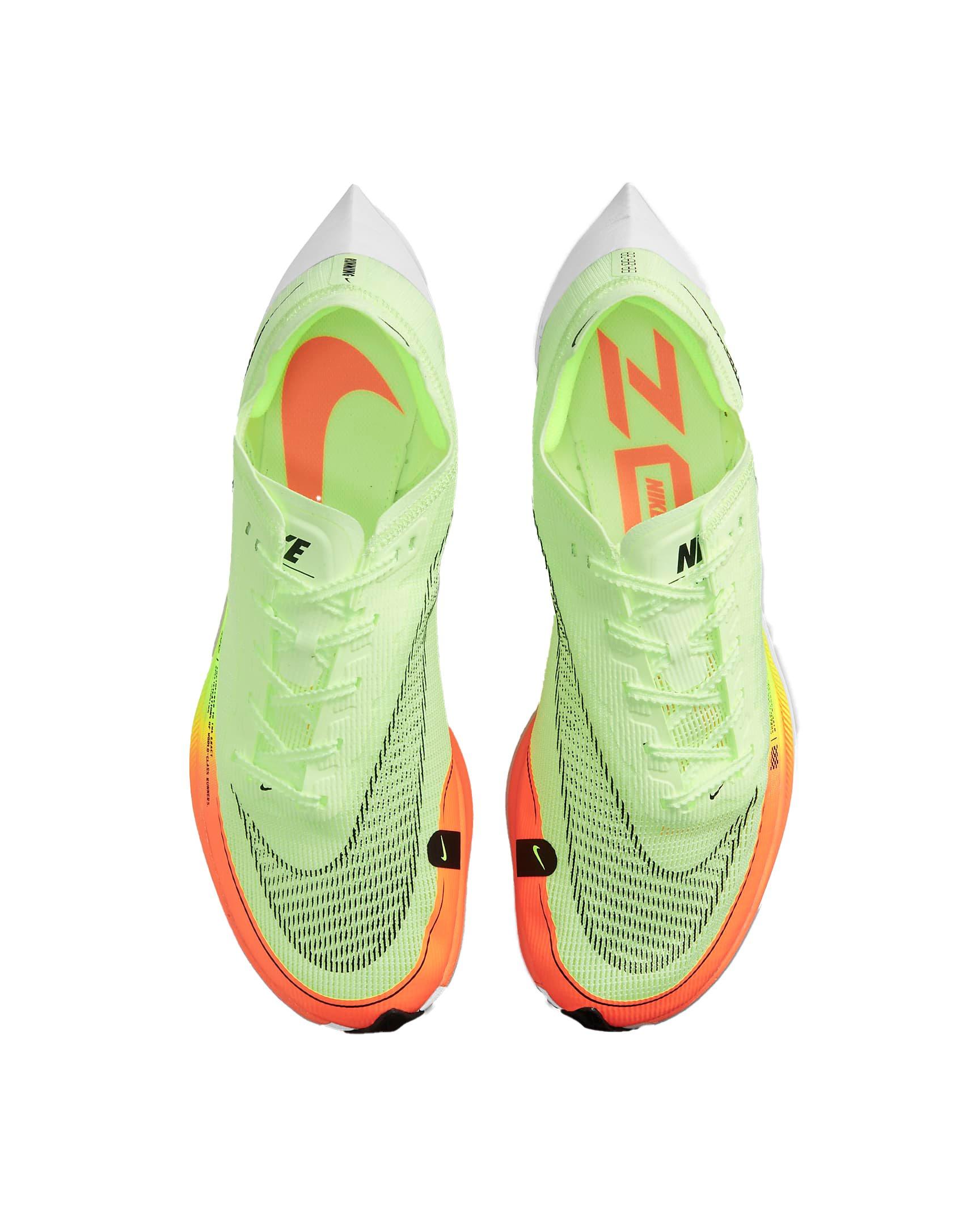 Nike ZoomX Vaporfly Next% 2 "Barely Volt/Hyper Orange/Volt/Black" Men's Running Shoe - YELLOW Thumbnail View 4