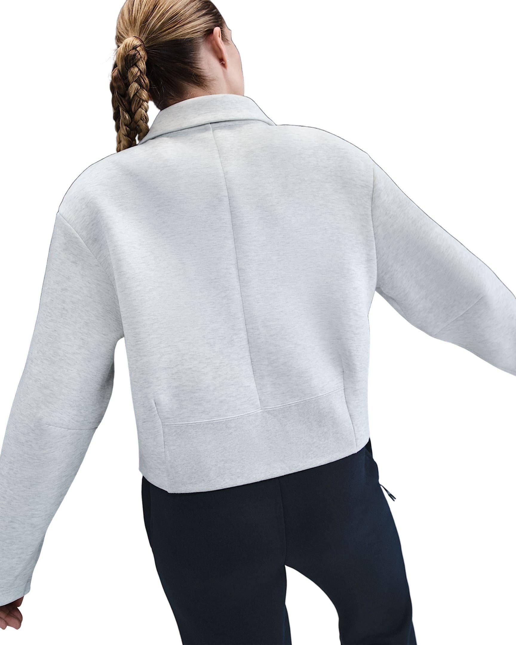 Nike Women's Sportswear Tech Fleece Tailored Jacket - Lt Grey - LT GREY Thumbnail View 2