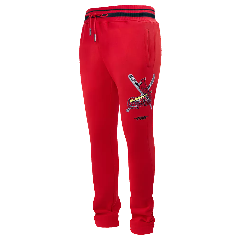 Pro Standard Men's MLB St. Louis Cardinals Mashup Rib Sweatpants - Red/Navy - RED/NAVY