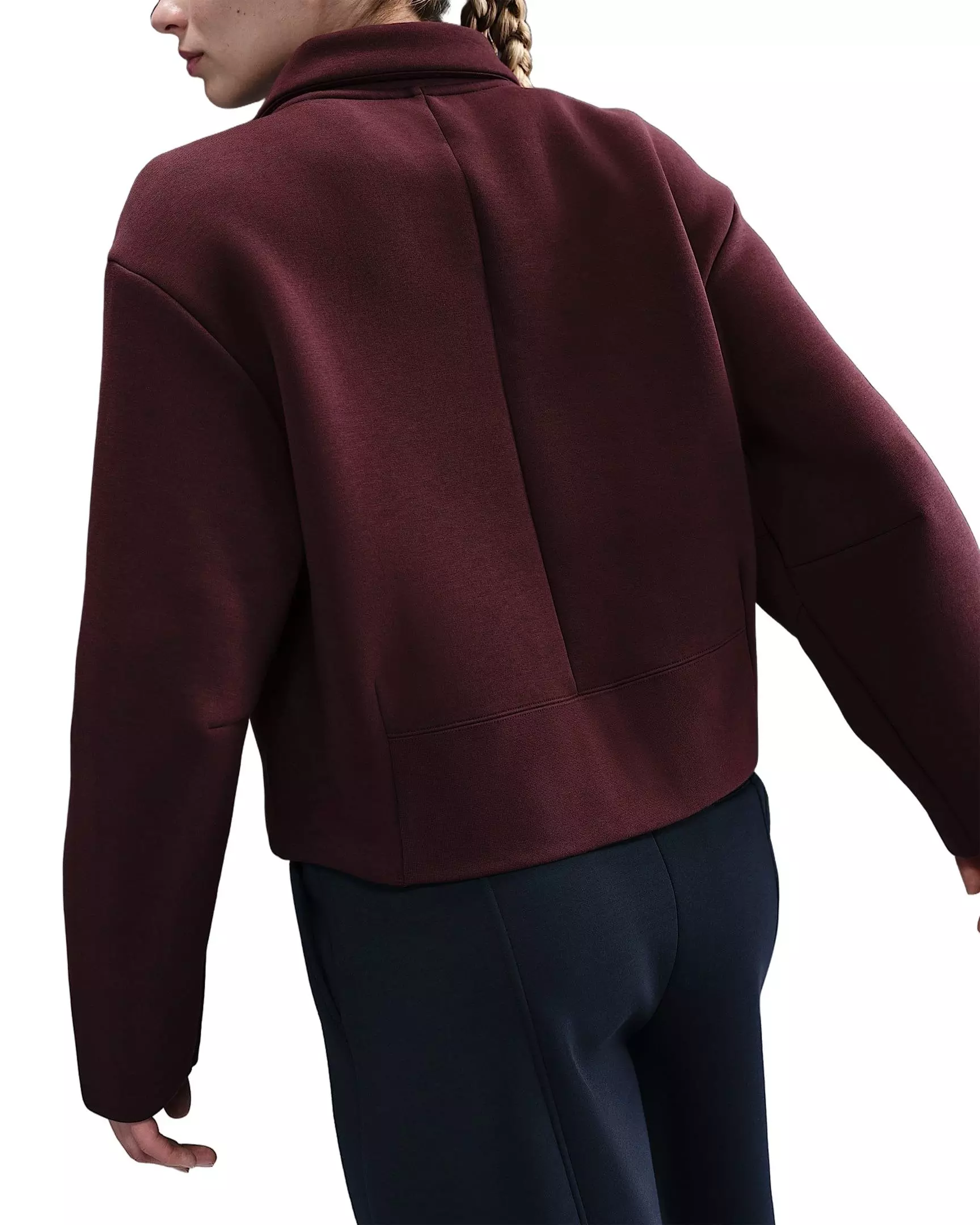 Nike Women's Sportswear Tech Fleece Tailored Jacket -Burgundy - BURGUNDY