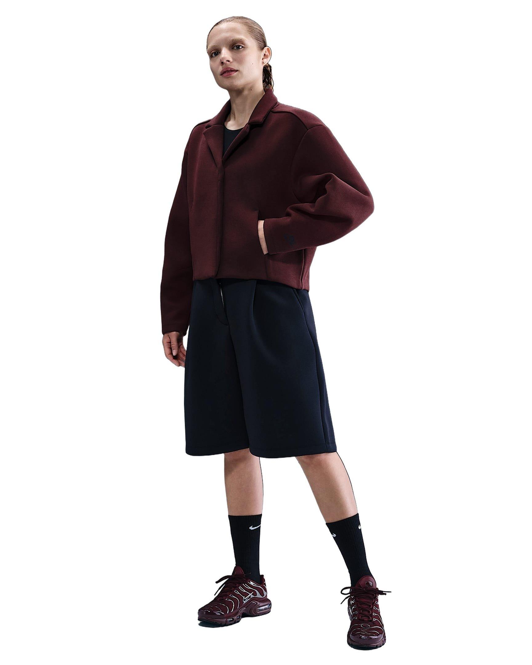 Nike Women's Sportswear Tech Fleece Tailored Jacket -Burgundy - BURGUNDY Thumbnail View 4