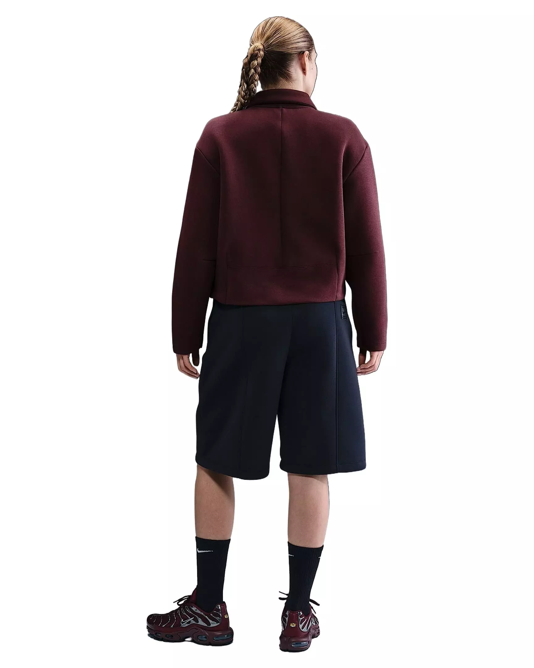 Nike Women's Sportswear Tech Fleece Tailored Jacket -Burgundy - BURGUNDY