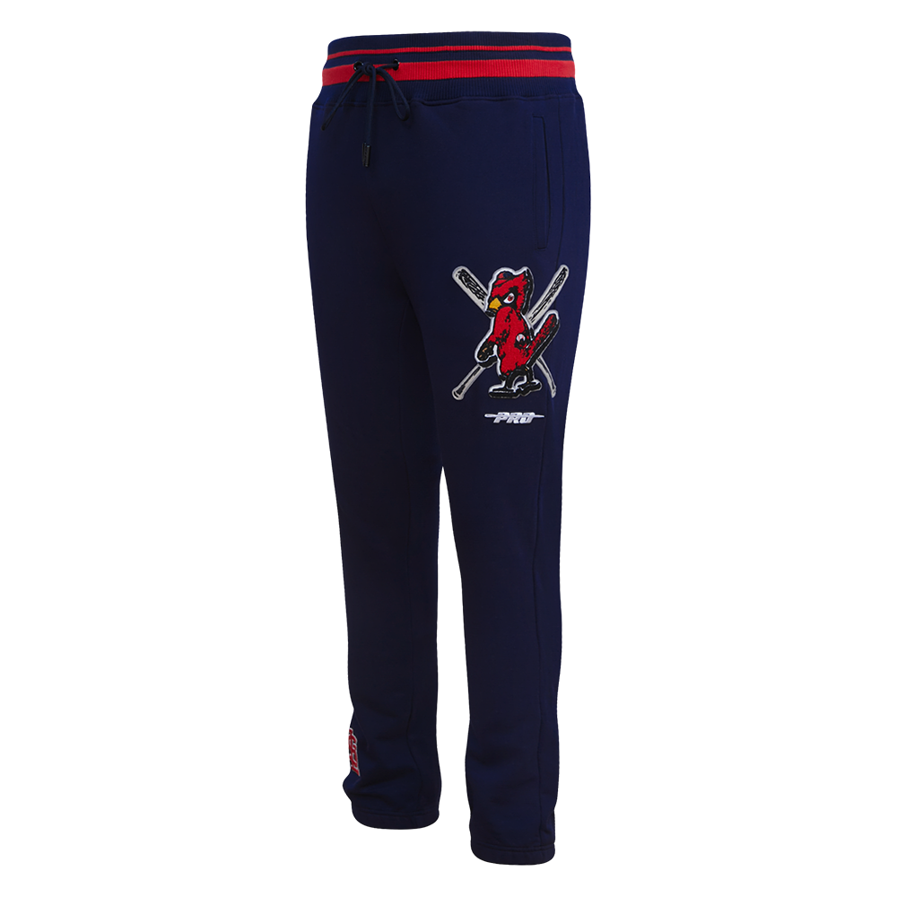 Pro Standard Men's MLB St. Louis Cardinals Retro Mashup Rib Sweatpants -Navy/Red - NAVY/RED Thumbnail View 3