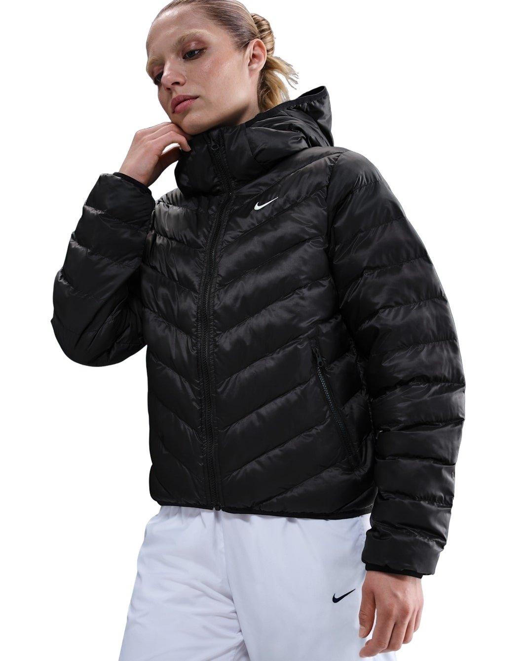 Nike Women's Sportswear Windpuffer Therma-FIT Hooded Puffer -Black - BLACK Thumbnail View 1