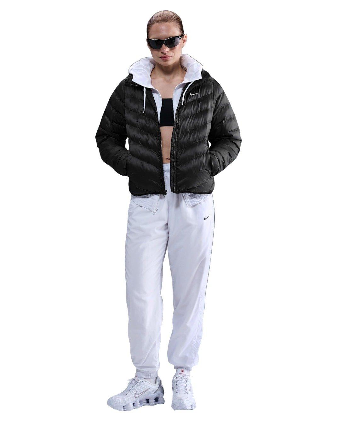 Nike Women's Sportswear Windpuffer Therma-FIT Hooded Puffer -Black - BLACK Thumbnail View 5