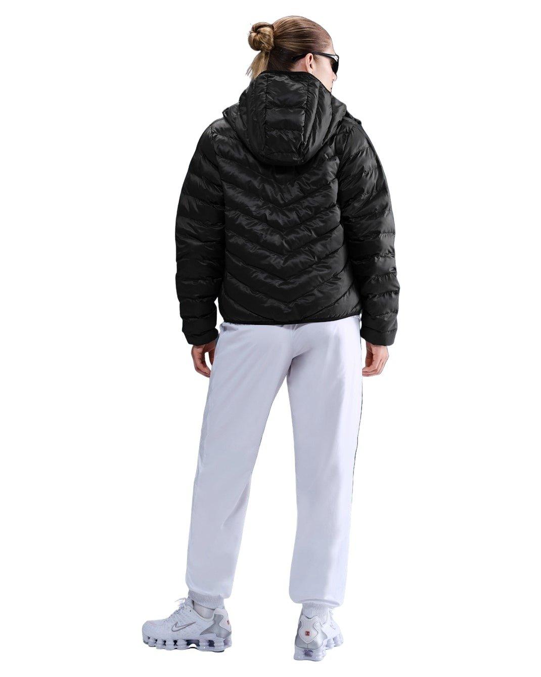 Nike Women's Sportswear Windpuffer Therma-FIT Hooded Puffer - Black - BLACK Thumbnail View 6