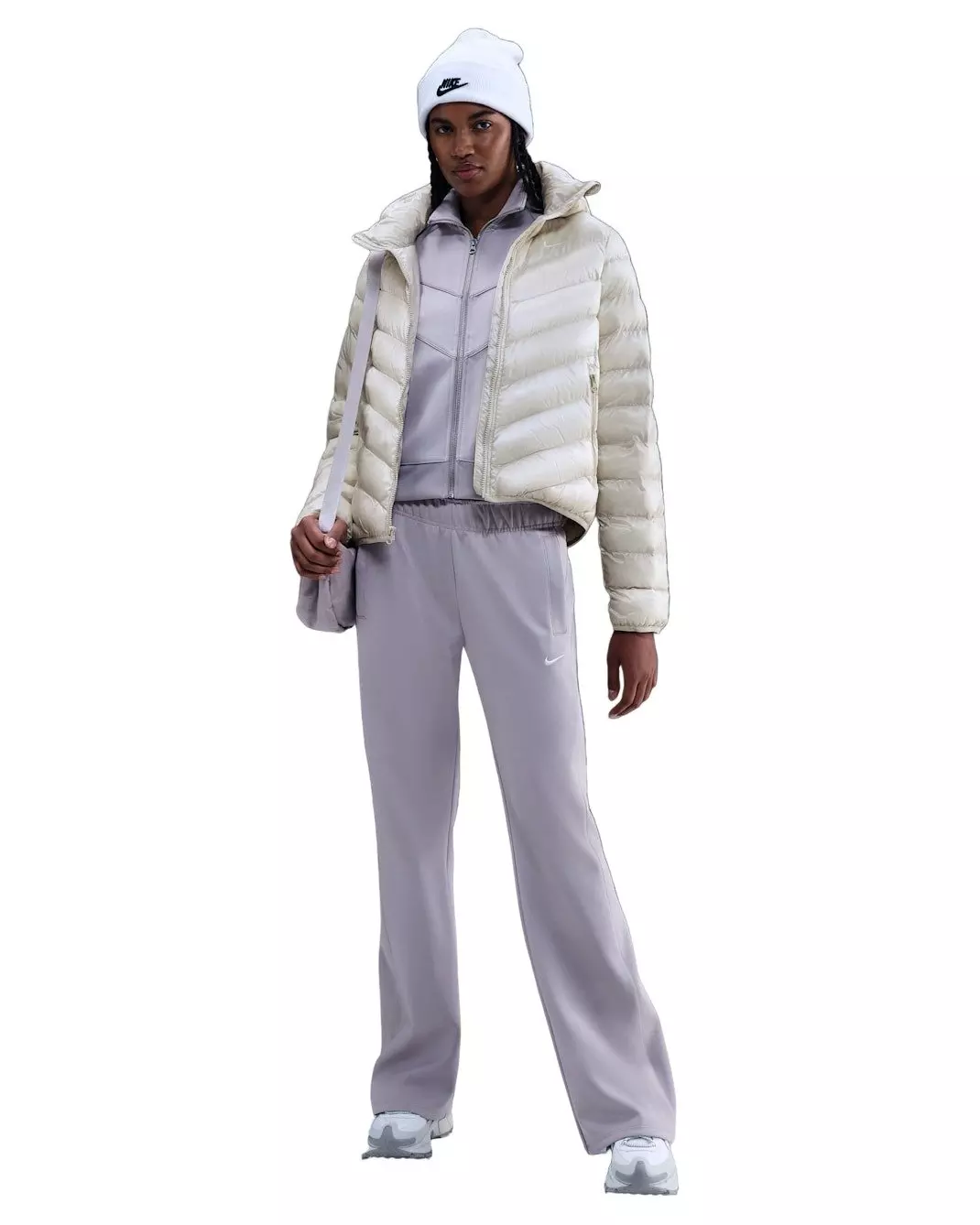 Nike Women's Sportswear Windpuffer Therma-FIT Hooded Puffer -Lt Bone - LT BONE