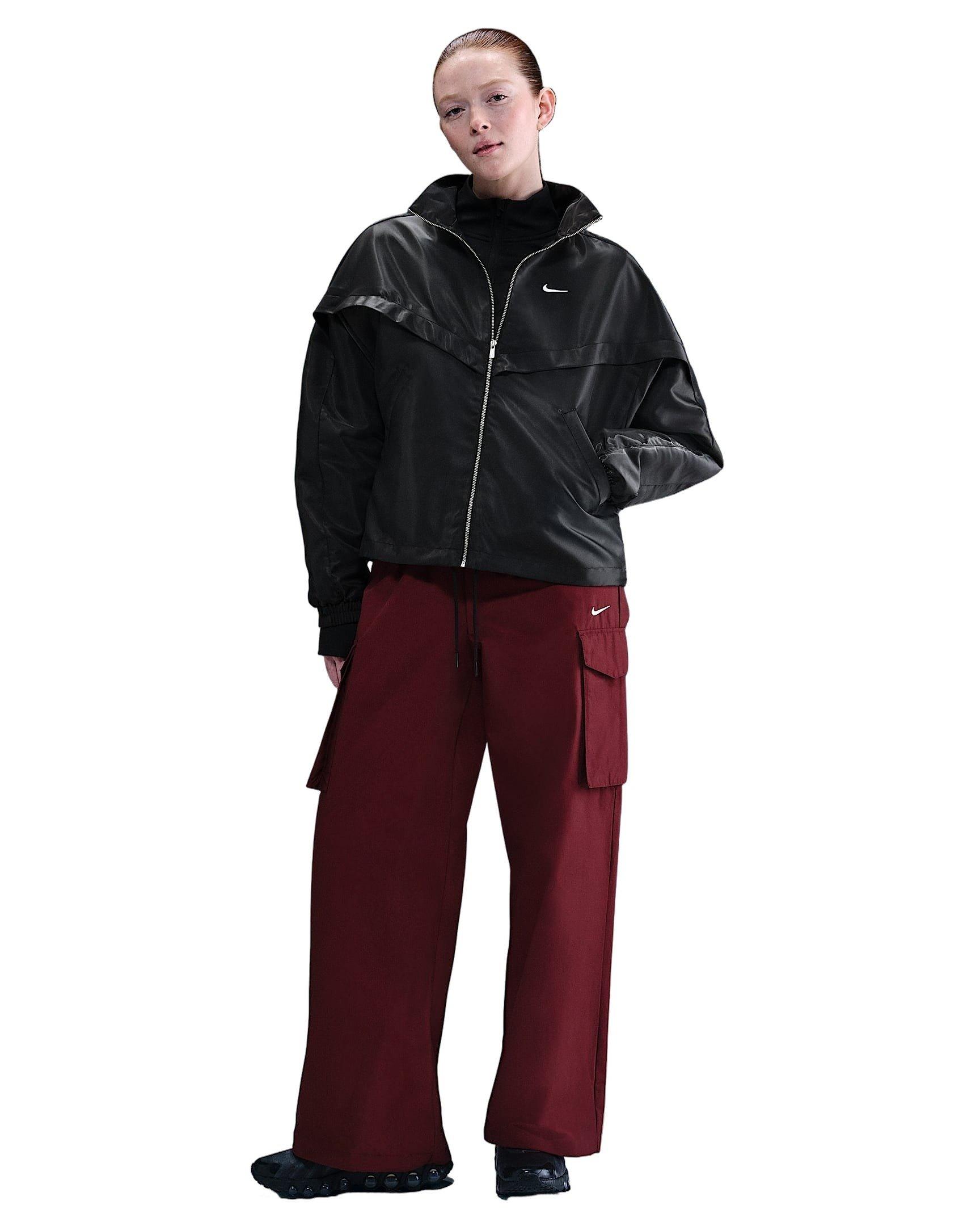 Nike Women's Sportswear Shine Windrunner Jacket -Black - BLACK Thumbnail View 5