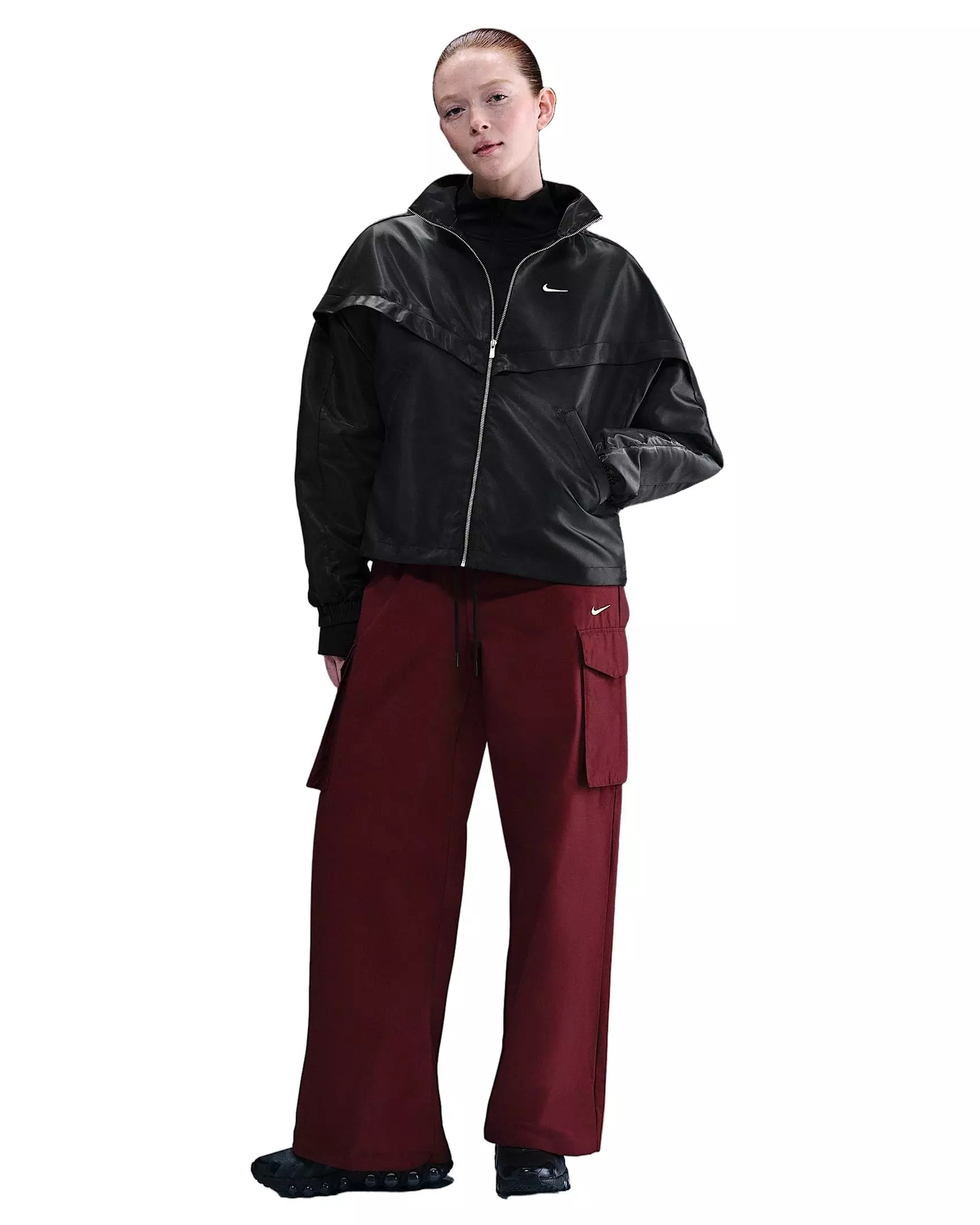 Nike Women's Sportswear Shine Windrunner Jacket -Black - BLACK