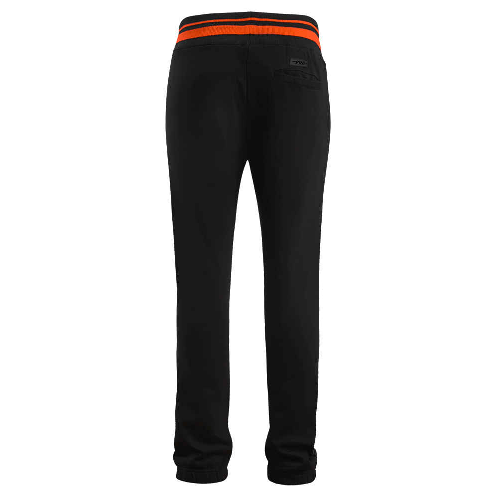 Pro Standard Men's MLB San Francisco Giants Mashup Rib Sweatpants - Black/Orange - BLACK/ORANGE Thumbnail View 2
