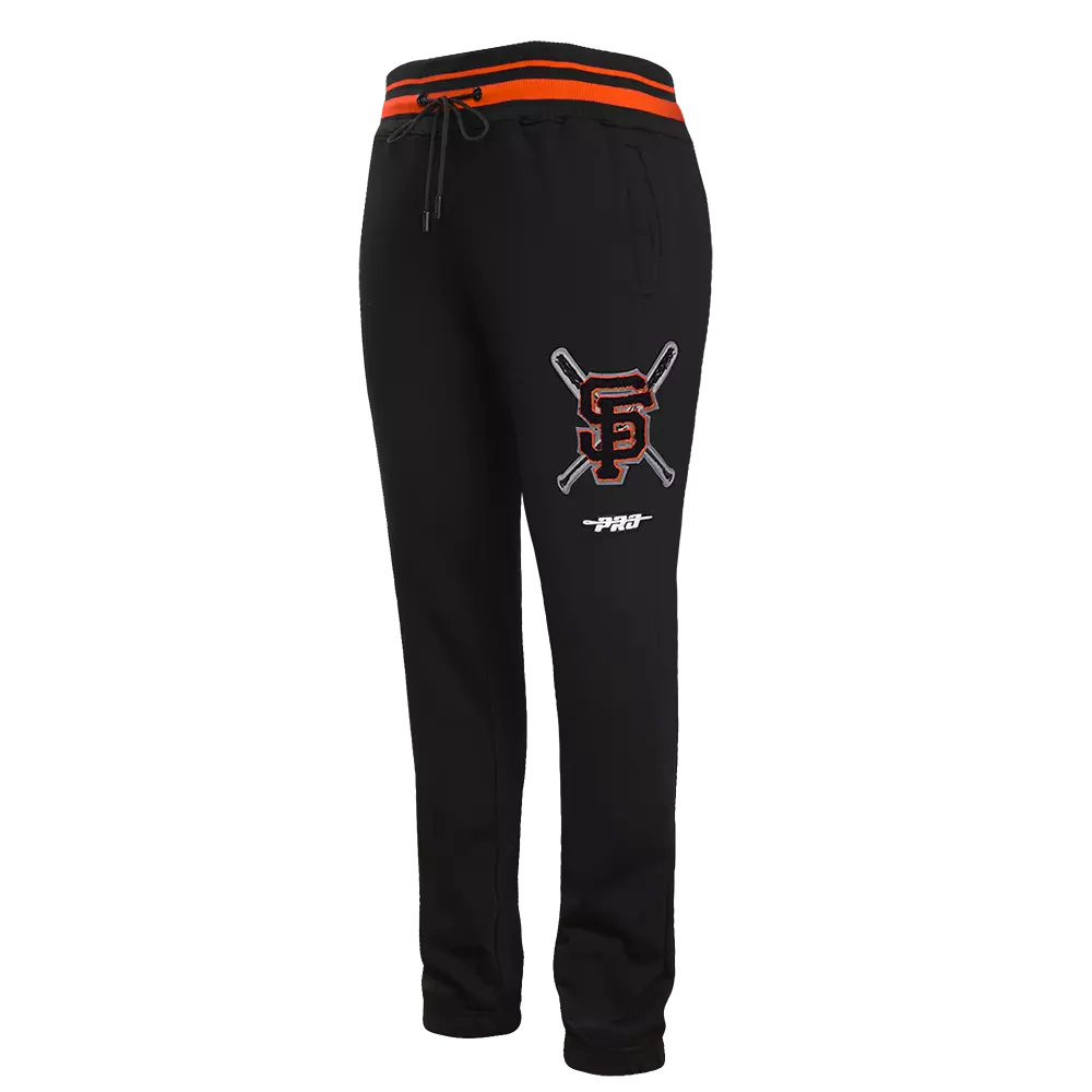 Pro Standard Men's MLB San Francisco Giants Mashup Rib Sweatpants -Black/Orange - BLACK/ORANGE