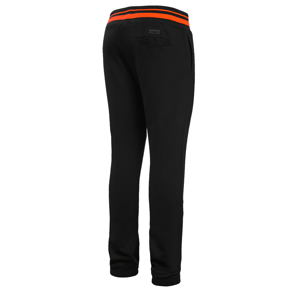 Pro Standard Men's MLB San Francisco Giants Mashup Rib Sweatpants - Black/Orange - BLACK/ORANGE Thumbnail View 4