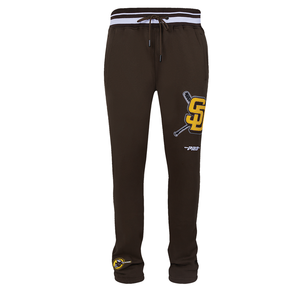 Pro Standard Men's MLB San Diego Padres Mashup Rib Sweatpants - Brown - BROWN Thumbnail View 1