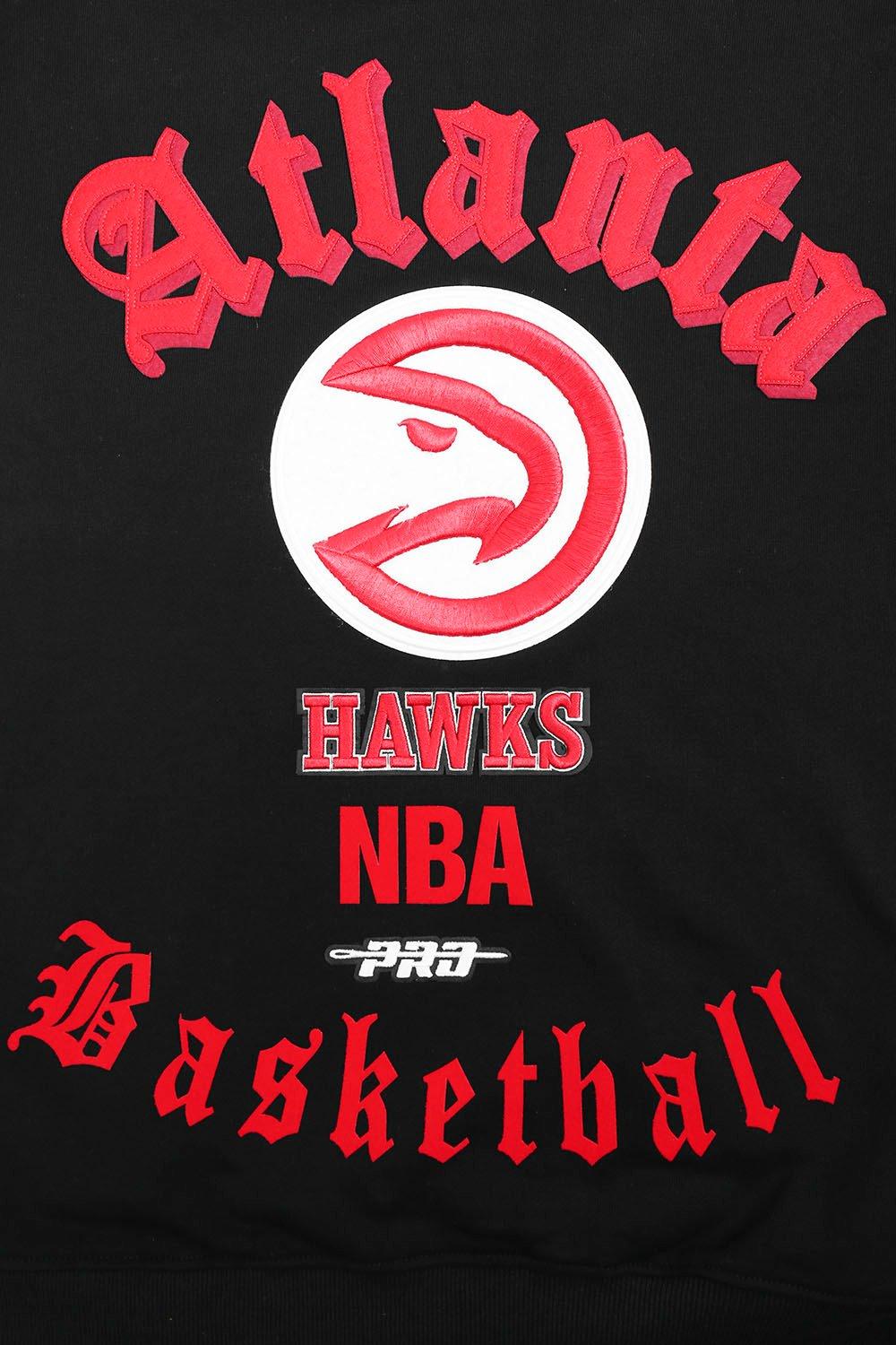 Pro Standard Men's NBA Atlanta Hawks Old English Crewneck -Black - BLACK Thumbnail View 5