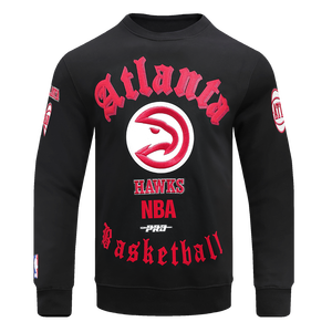 Pro Standard Men's NBA Atlanta Hawks Old English Crewneck -Black