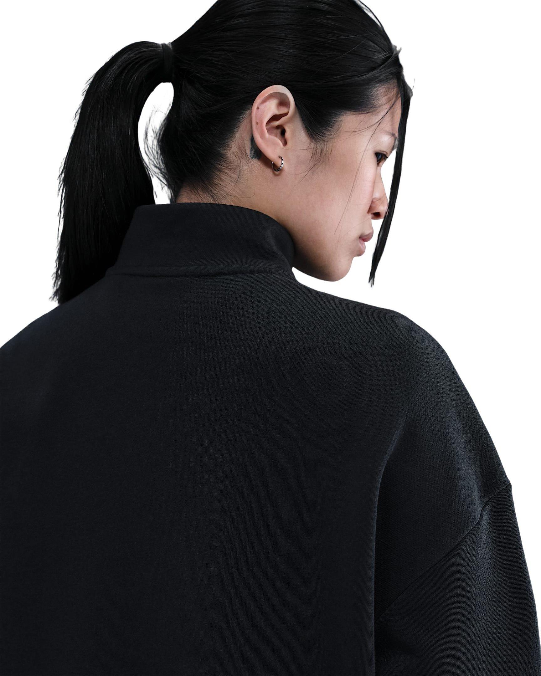 Nike Women's Sportswear Club Fleece Loose Track Jacket -Black/White - BLACK/WHITE Thumbnail View 2