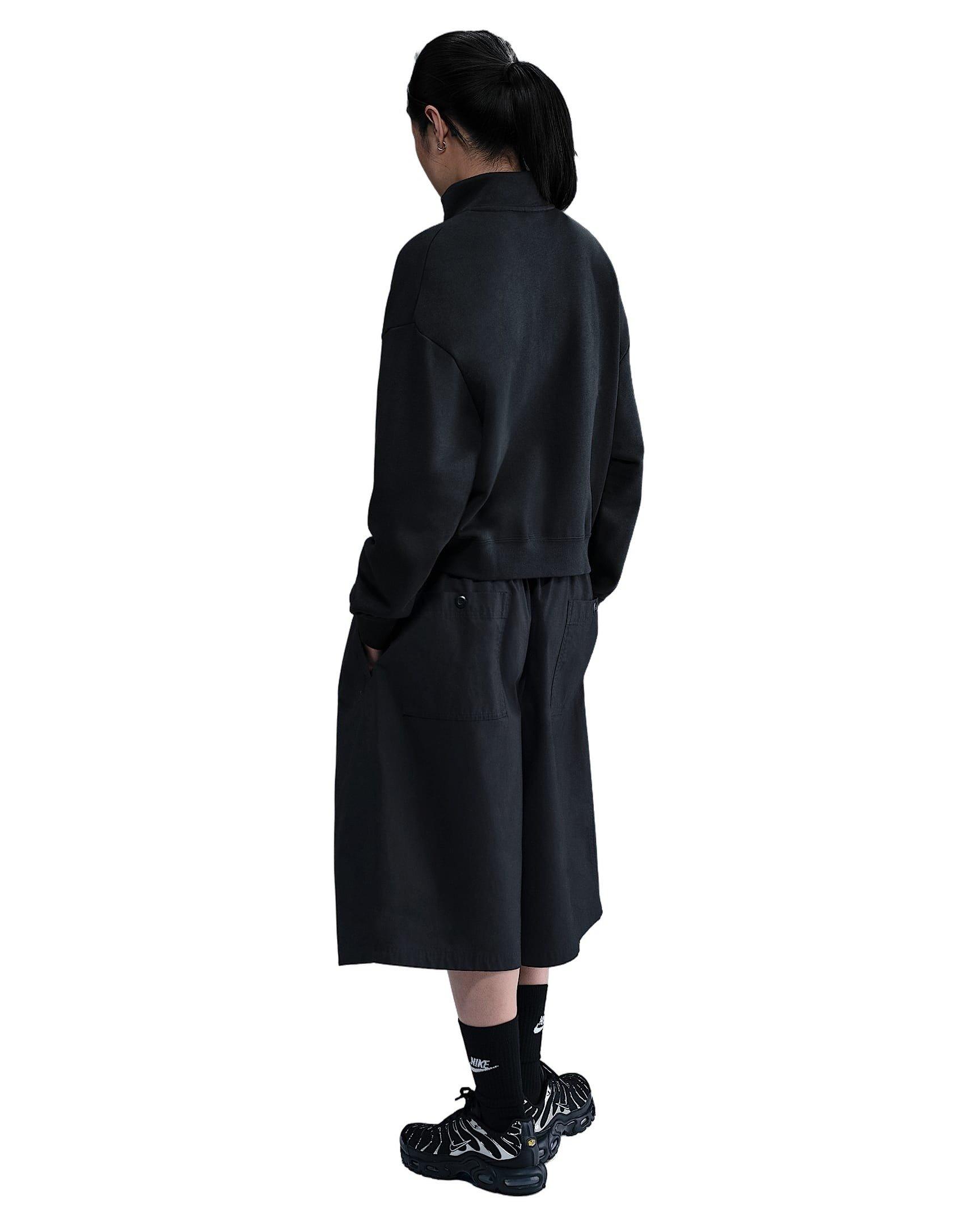 Nike Women's Sportswear Club Fleece Loose Track Jacket -Black/White - BLACK/WHITE Thumbnail View 5