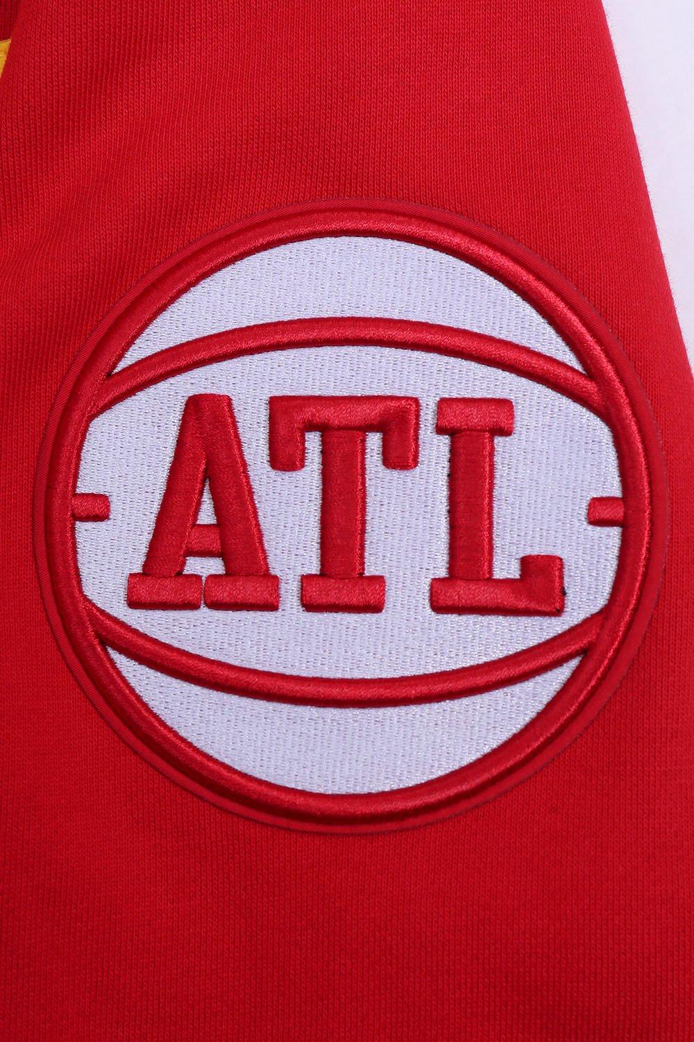 Pro Standard Men's NBA Atlanta Hawks Old English Crewneck -Red - RED Thumbnail View 7