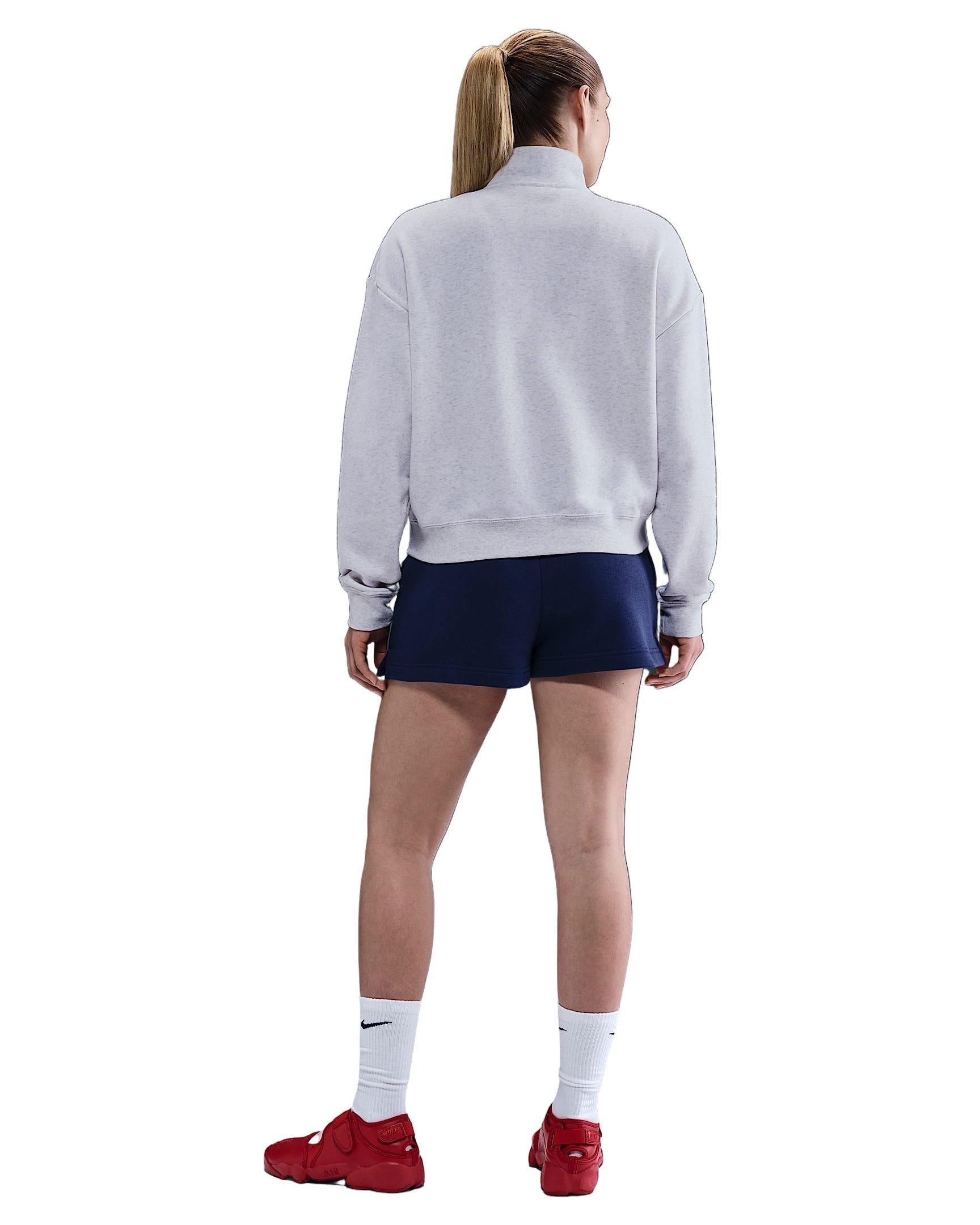 Nike Women's Sportswear Club Fleece Loose Track Jacket - Birch Heather/Black - BIRCH HEATHER/BLACK Thumbnail View 5