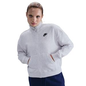 Nike Women's Sportswear Club Fleece Loose Track Jacket -Birch Heather/Black