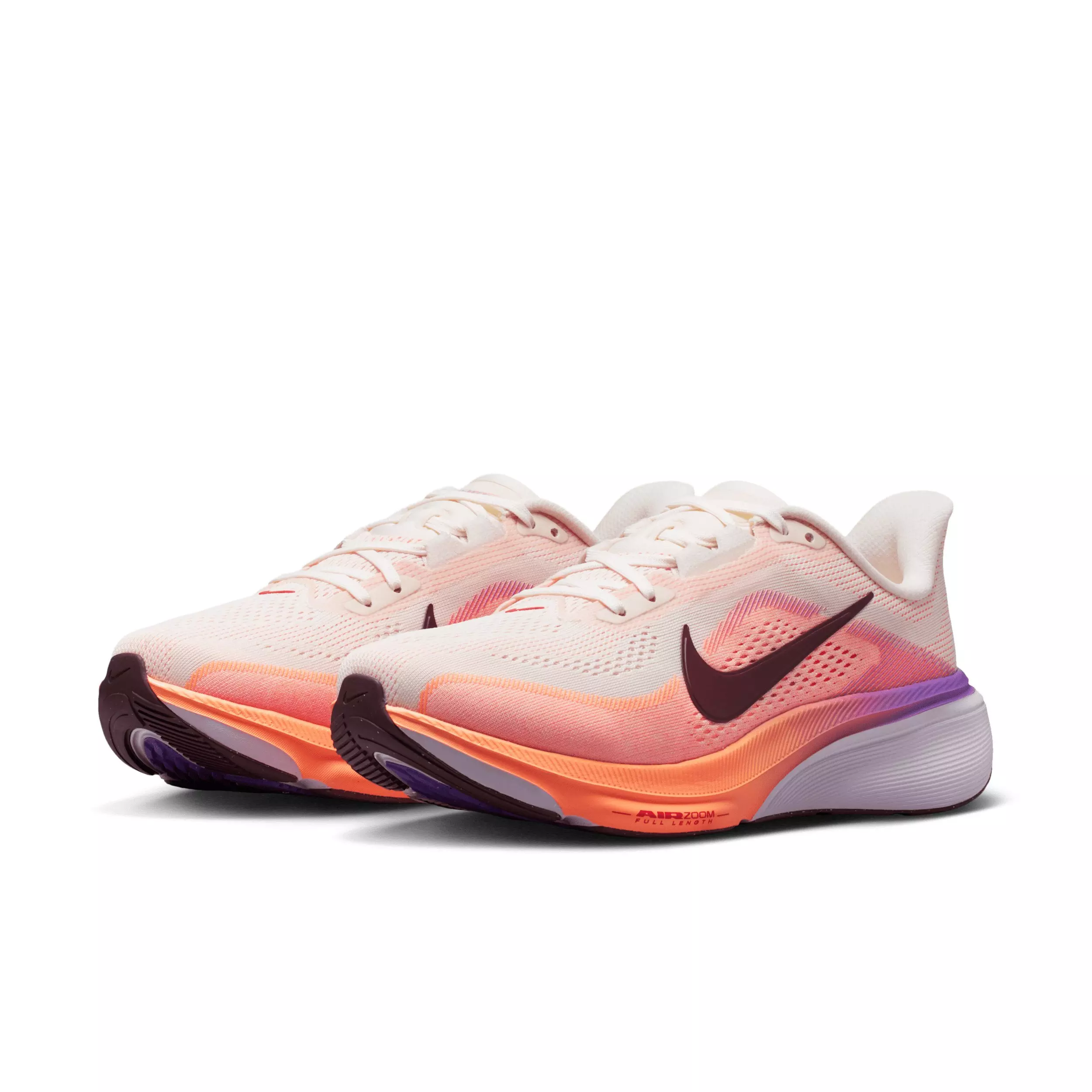 Nike Pegasus 42 "Chalk/Orange Pulse/Bright Violet/Tattoo" Women's Wide Running Shoe - WHITE/ORANGE/PURPLE