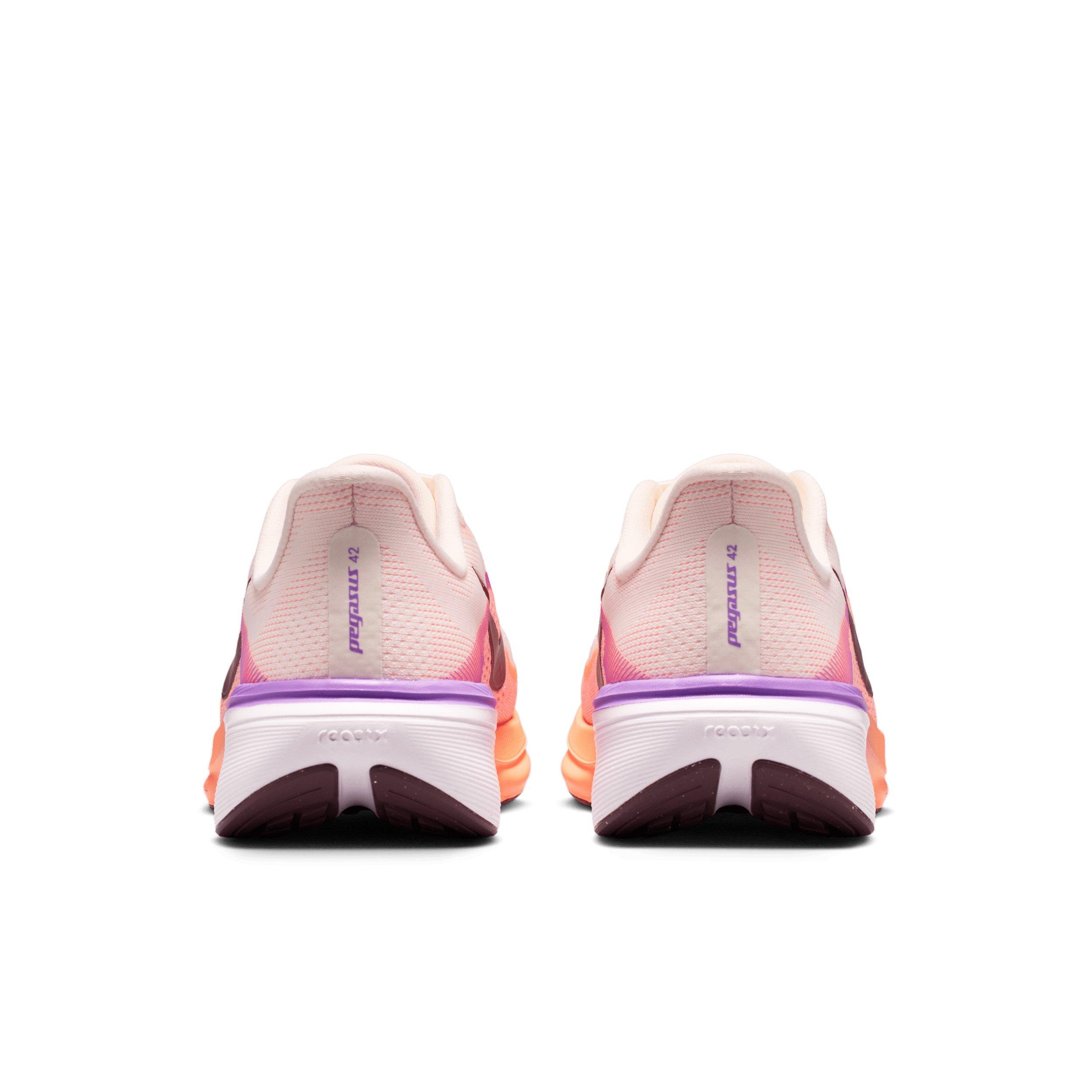 Nike Pegasus 42 "Chalk/Orange Pulse/Bright Violet/Tattoo" Women's Wide Running Shoe - WHITE/ORANGE/PURPLE Thumbnail View 5