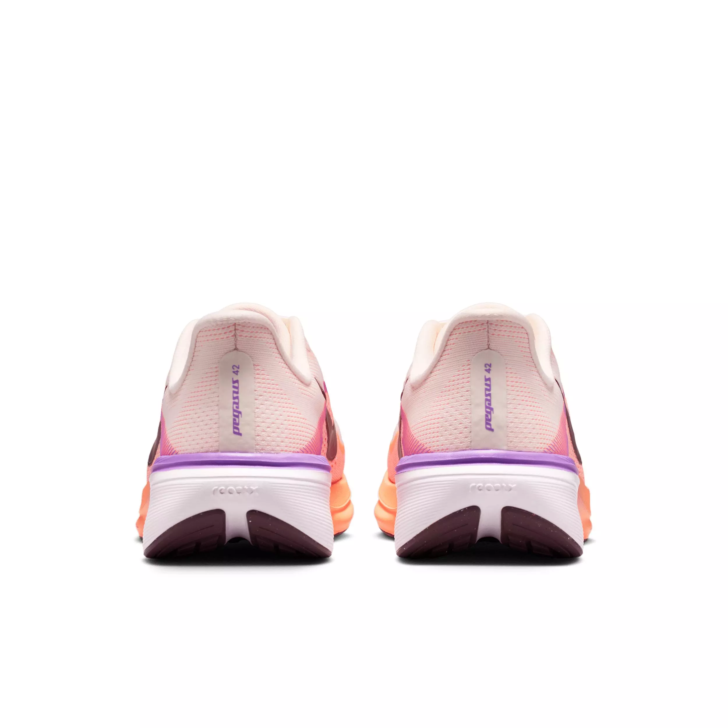 Nike Pegasus 42 "Chalk/Orange Pulse/Bright Violet/Tattoo" Women's Wide Running Shoe - WHITE/ORANGE/PURPLE