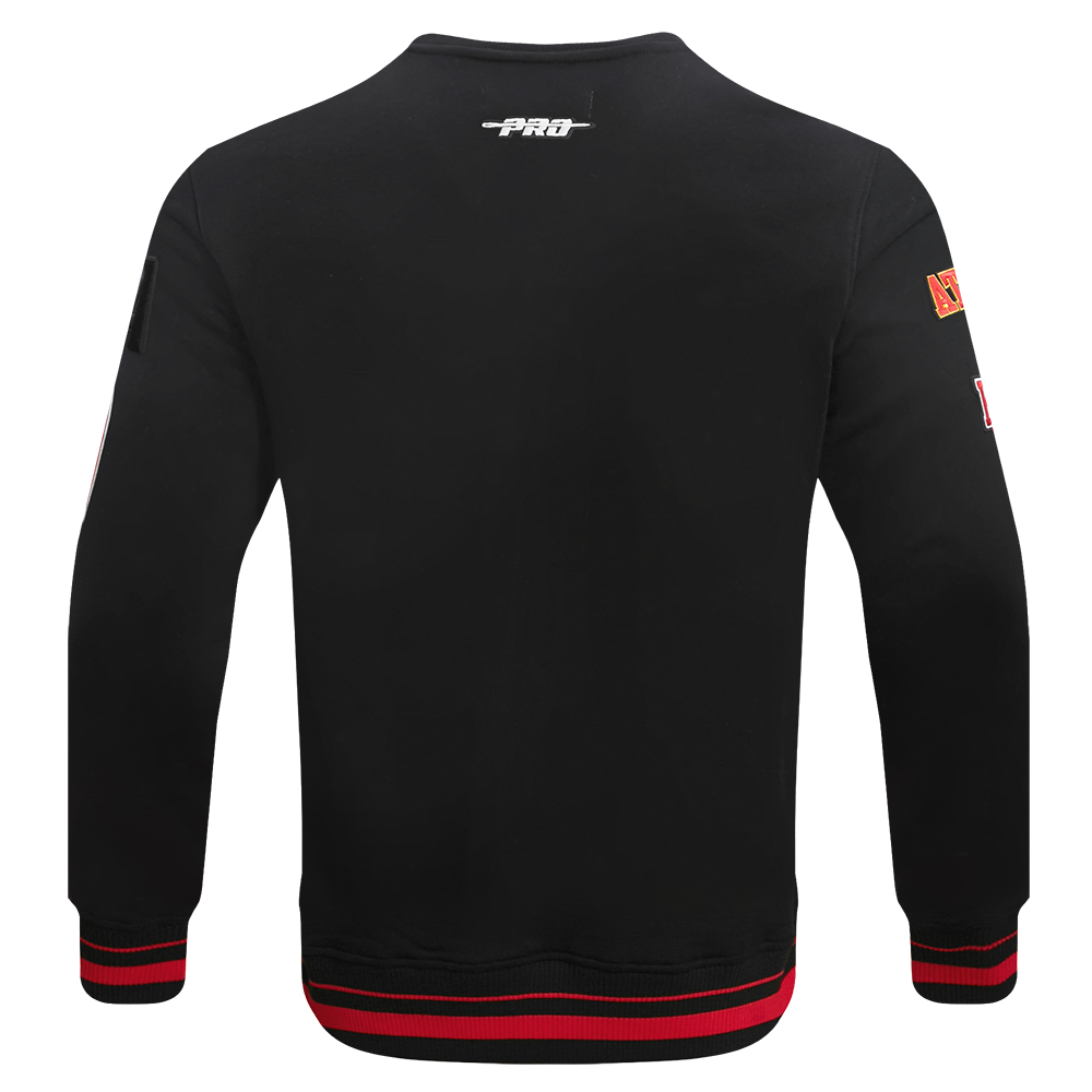 Pro Standard Men's NBA Atlanta Hawks Mashup Rib Crewneck - Black/Red - BLACK/RED Thumbnail View 2