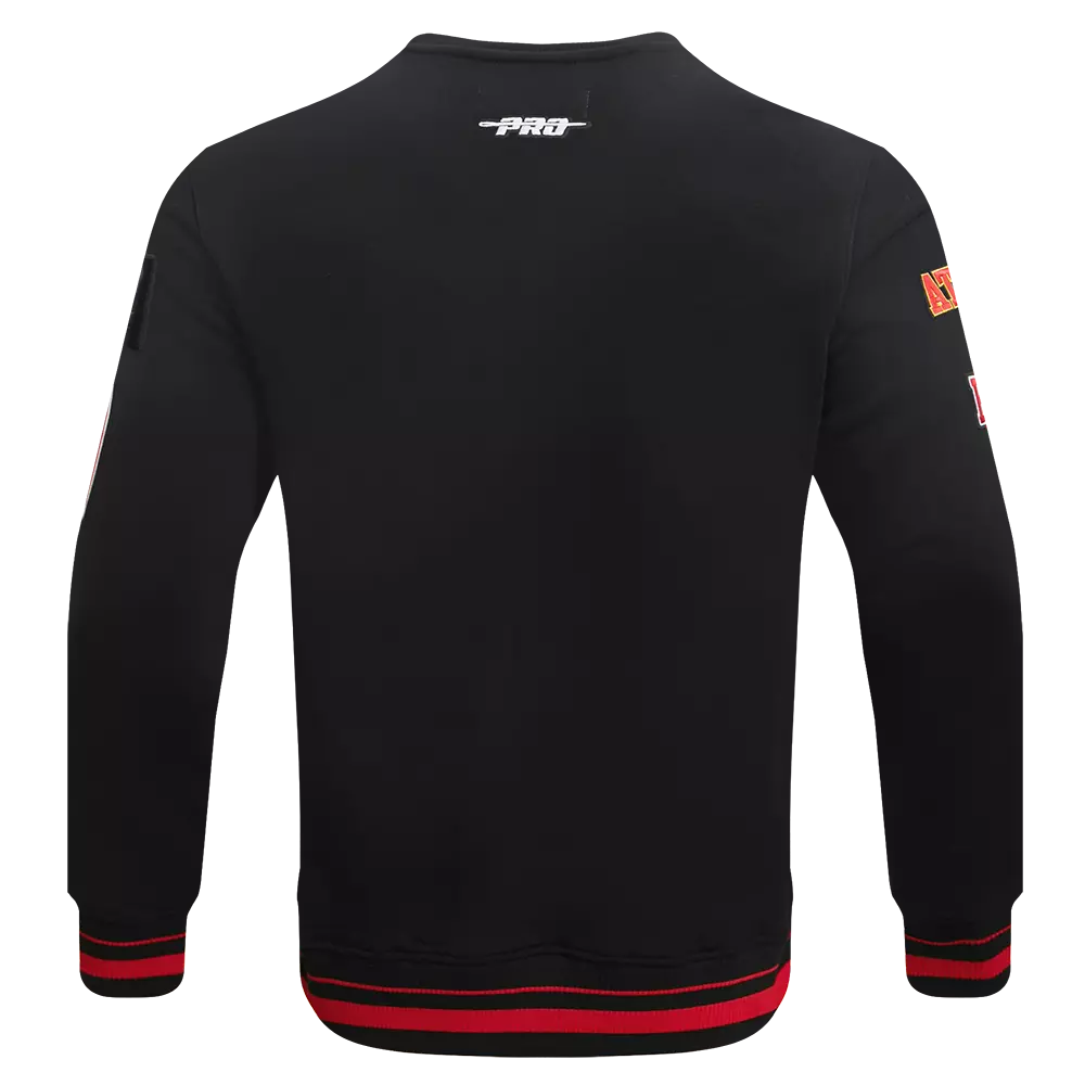 Pro Standard Men's NBA Atlanta Hawks Mashup Rib Crewneck -Black/Red - BLACK/RED