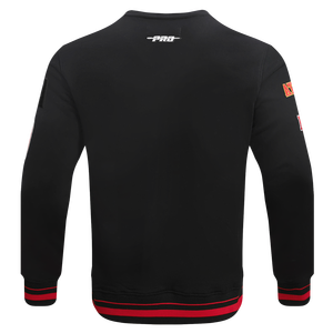 Pro Standard Men's NBA Atlanta Hawks Mashup Rib Crewneck -Black/Red