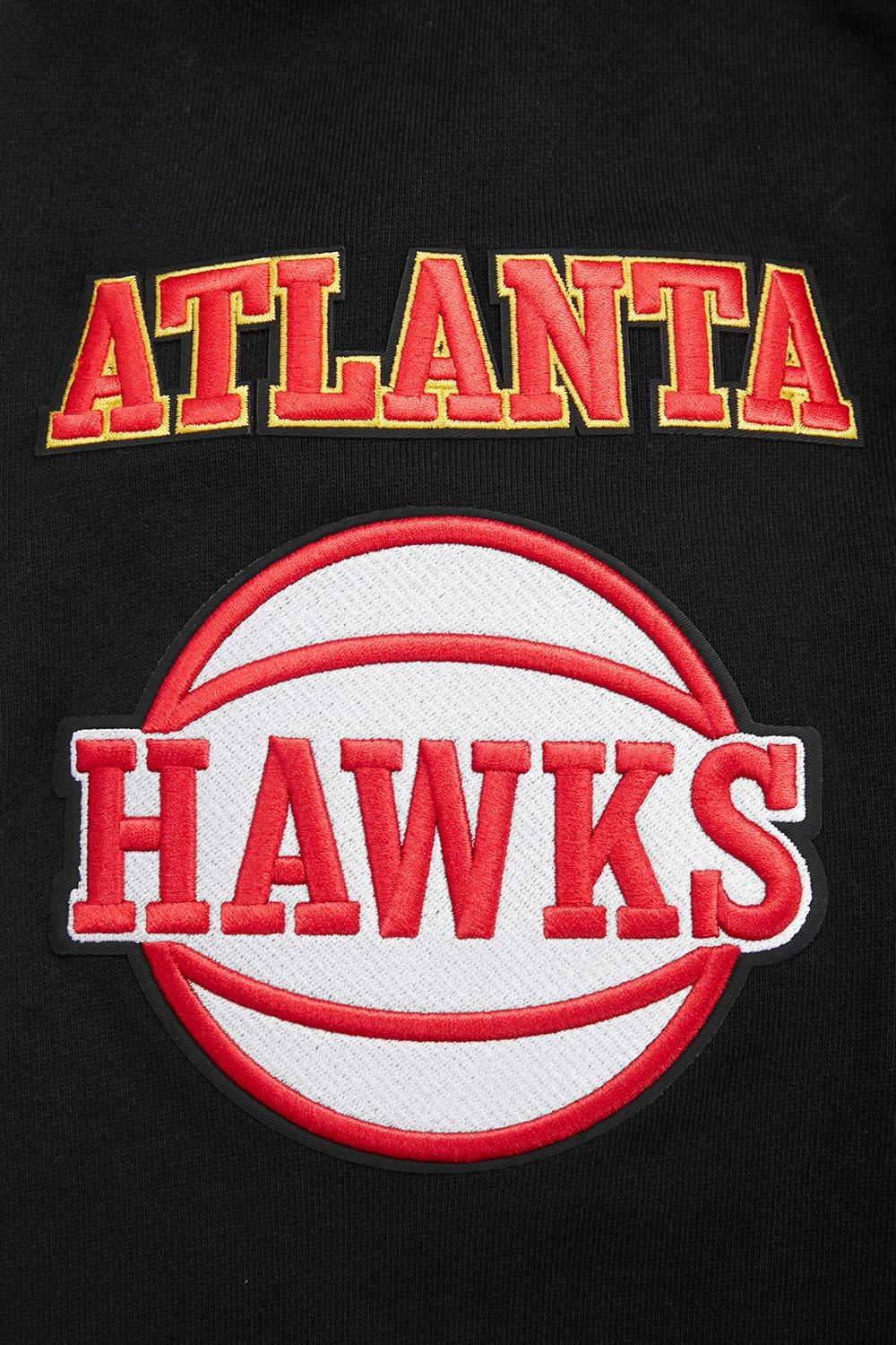 Pro Standard Men's NBA Atlanta Hawks Mashup Rib Crewneck - Black/Red - BLACK/RED Thumbnail View 5