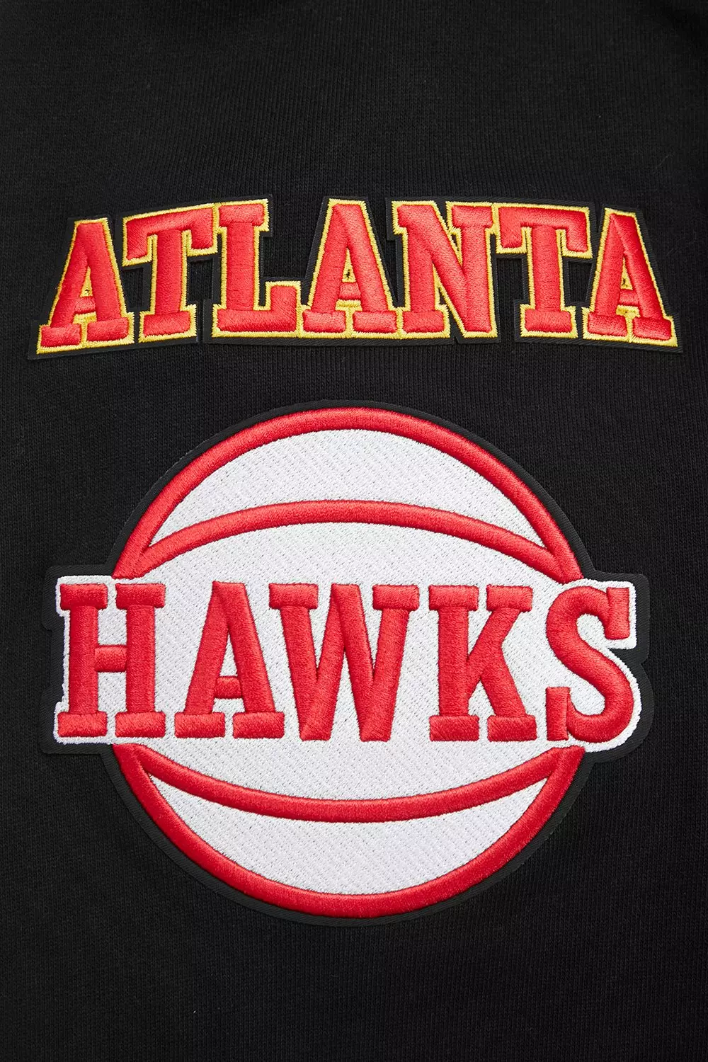 Pro Standard Men's NBA Atlanta Hawks Mashup Rib Crewneck -Black/Red - BLACK/RED