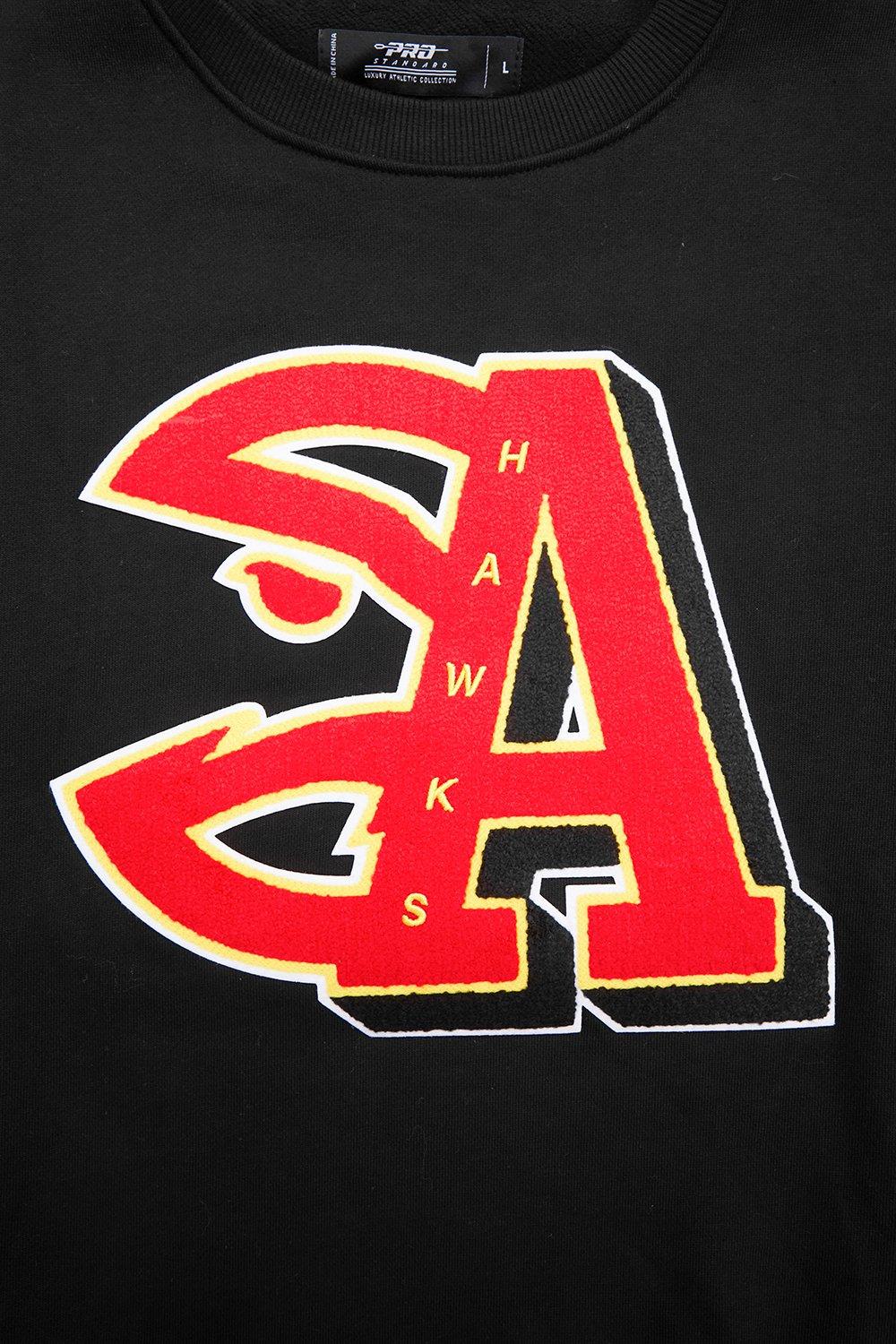 Pro Standard Men's NBA Atlanta Hawks Mashup Rib Crewneck -Black/Red - BLACK/RED Thumbnail View 7