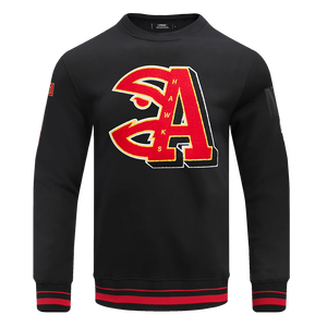 Pro Standard Men's NBA Atlanta Hawks Mashup Rib Crewneck -Black/Red