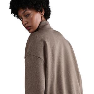 Nike Women's Sportswear Club Fleece Loose Track Jacket -Brown/White