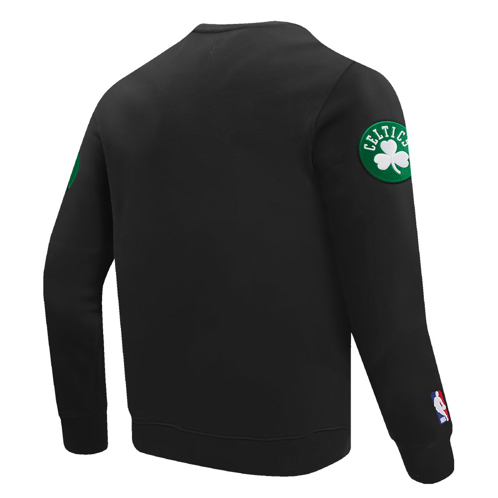 Pro Standard Men's NBA Boston Celtics Old English Crewneck -Black - BLACK Thumbnail View 4