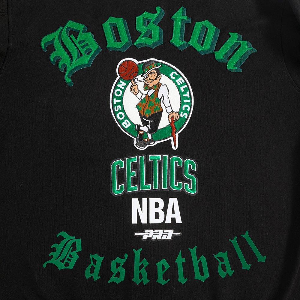 Pro Standard Men's NBA Boston Celtics Old English Crewneck - Black - BLACK Thumbnail View 5