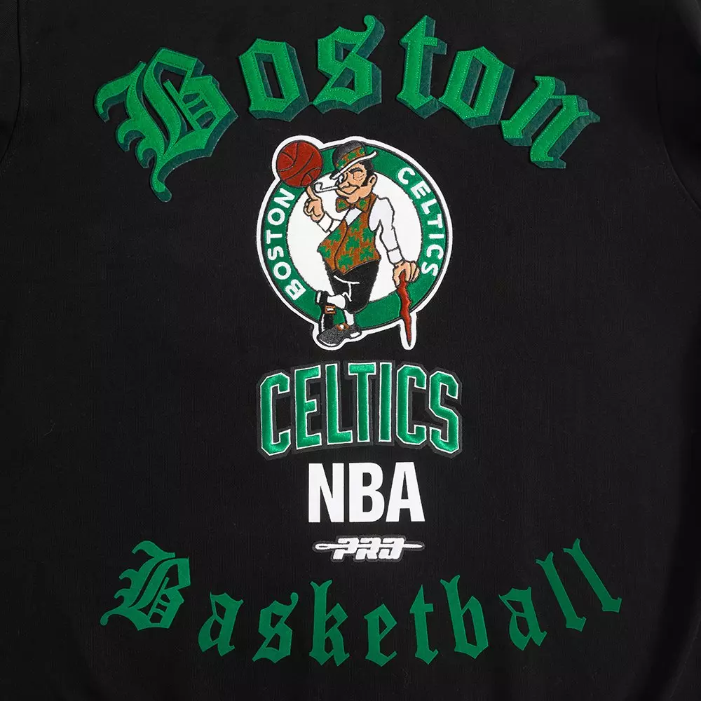 Pro Standard Men's NBA Boston Celtics Old English Crewneck - Black - BLACK