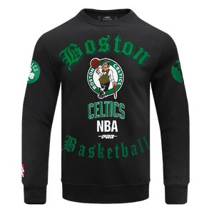 Pro Standard Men's NBA Boston Celtics Old English Crewneck -Black
