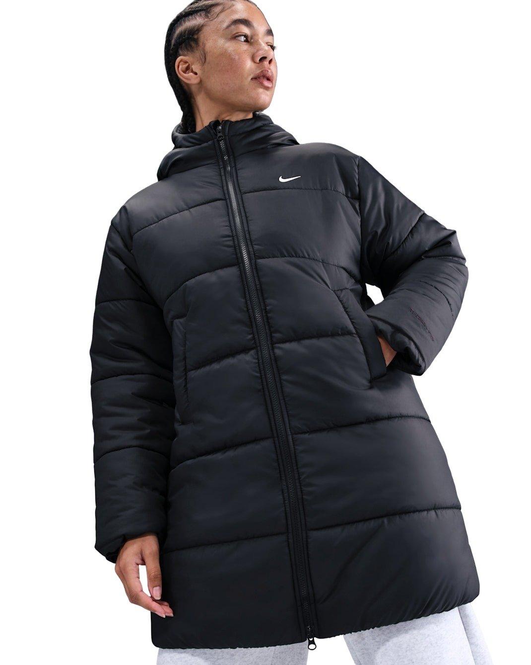 Nike Women's Sportswear Classic Therma-FIT Loose Hooded Parka - Black - BLACK Thumbnail View 1