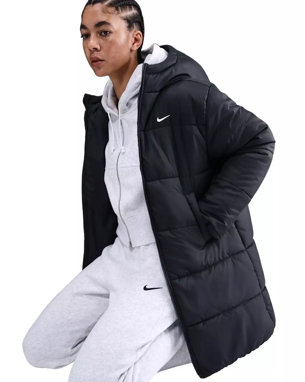 Nike Women's Sportswear Classic Therma-FIT Loose Hooded Parka - Black - BLACK